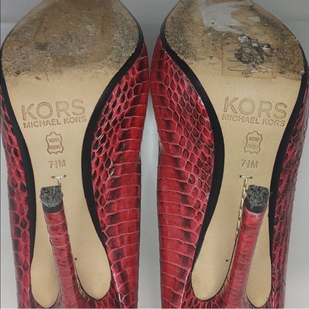 Kors Michael Kors Red Python Heels - image 3